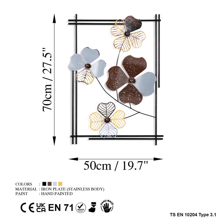 Wallity Weinan 3 Escultura de Pared de Metal Multicolor Wallity Weinan 3 Escultura de Pared de Metal Multicolor